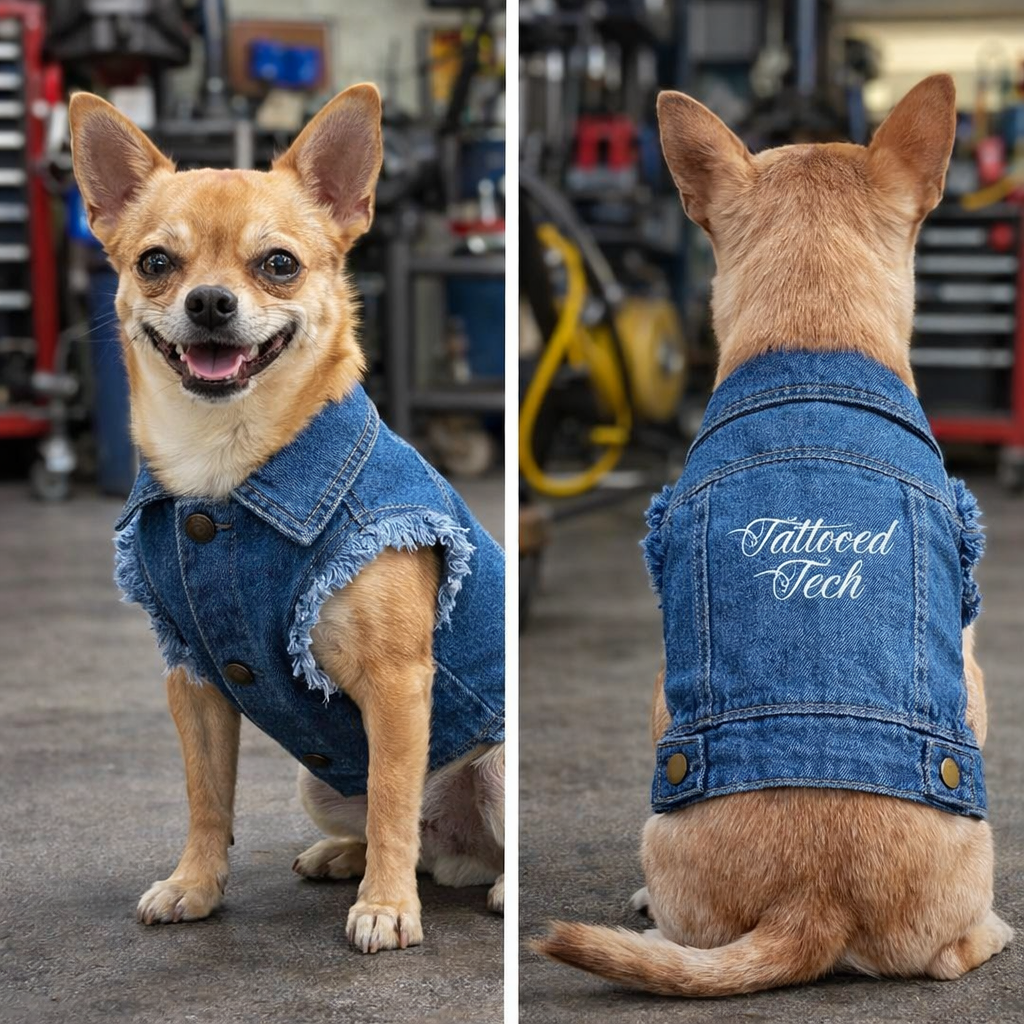 Tattooed Tech Dog's Denim Jacket