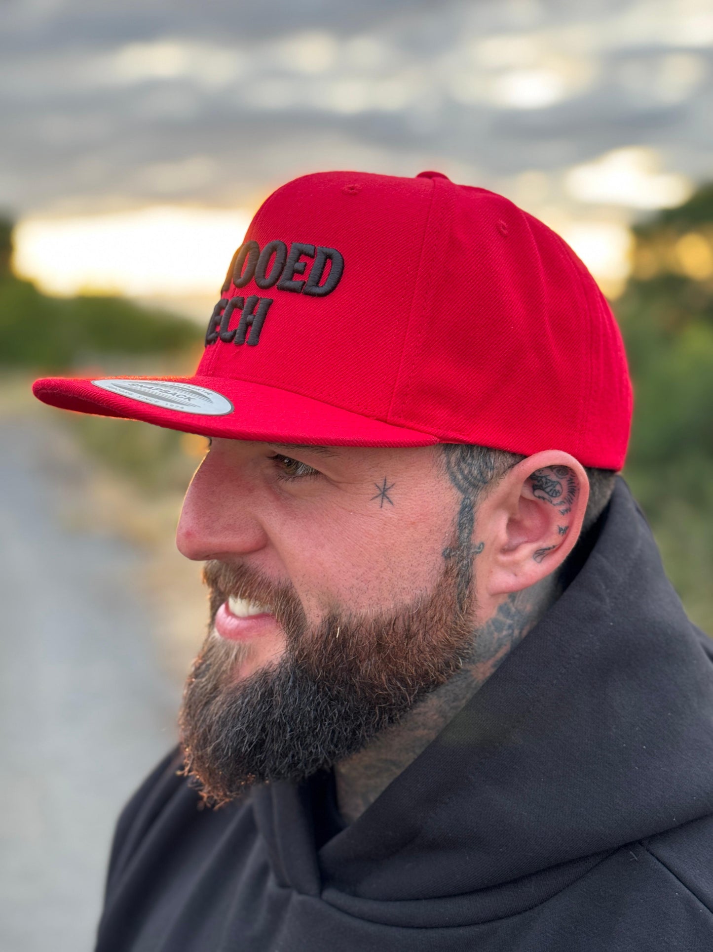 Tattooed Tach Snapback - Red