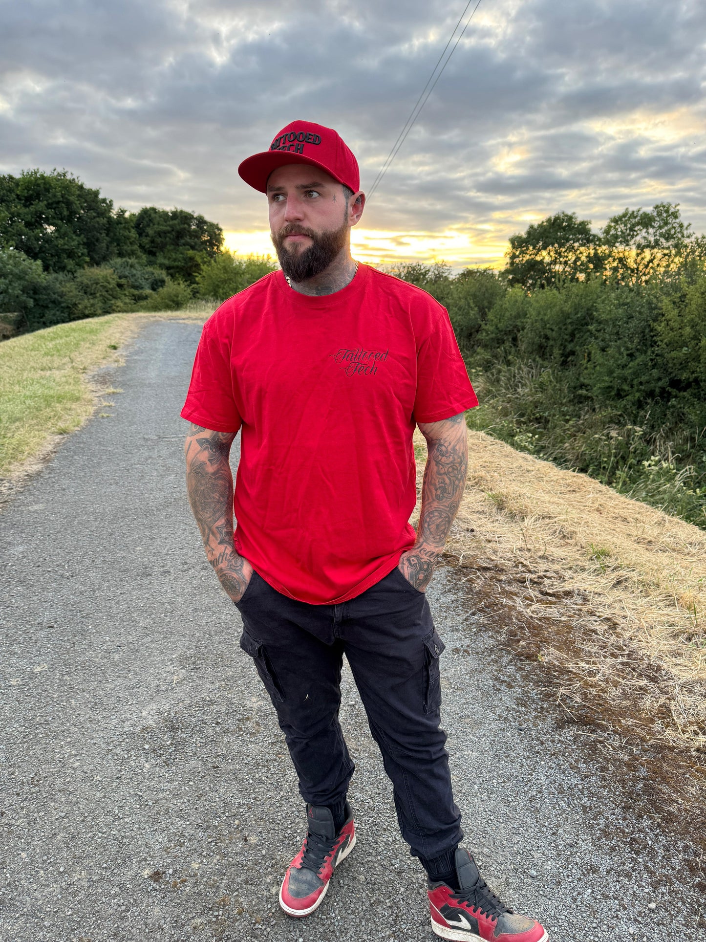 Tattooed Tach Snapback - Red