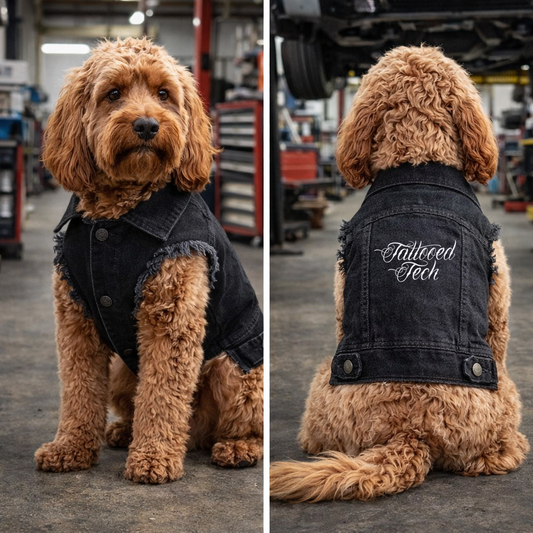 Tattooed Tech Dog's Denim Jacket