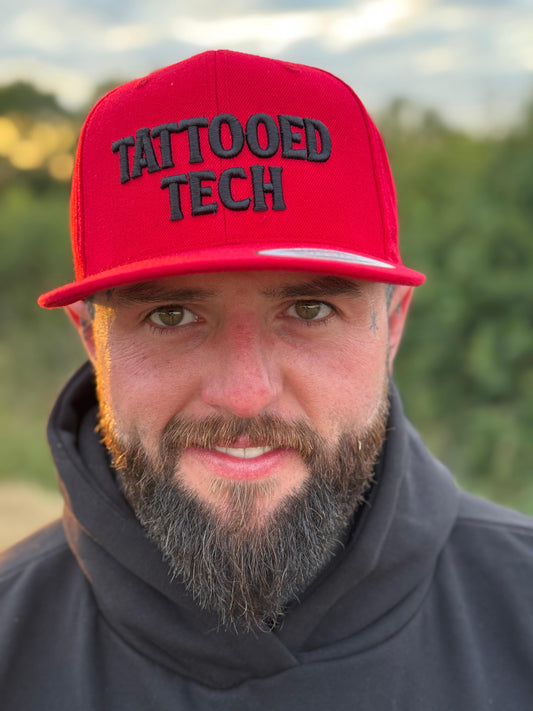 Tattooed Tach Snapback - Red